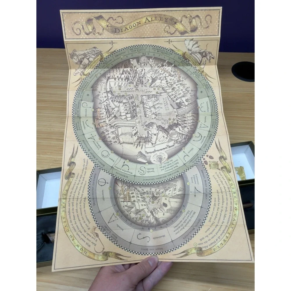 Harry Potter Ollivanders Holly 8 Wand Box & Spell Map 2009 Warner Bros